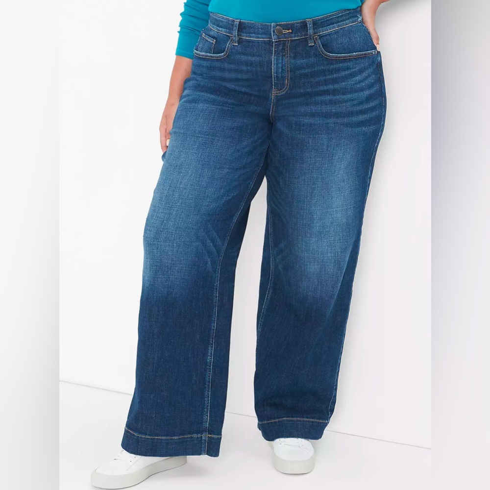 Lane Bryant Blue Flare & Wide Leg Jeans